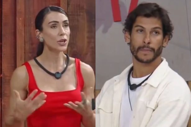 Michelle Barros e Shia (Foto: Reprodução/Record TV)