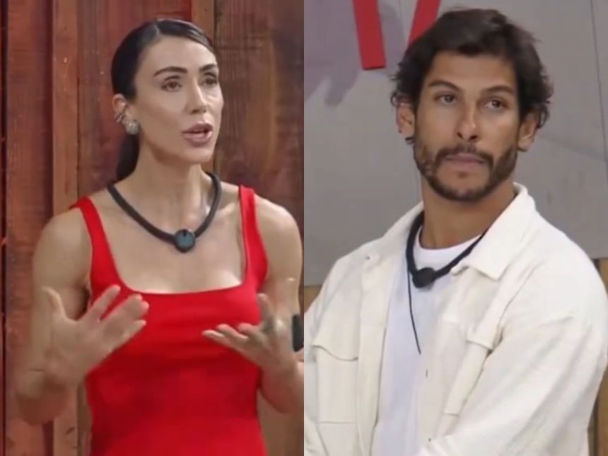 Michelle Barros e Shia (Foto: Reprodução/Record TV)