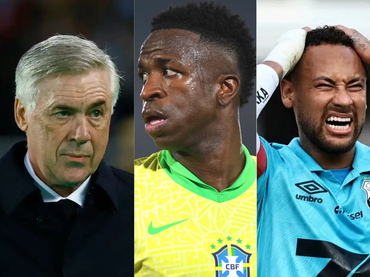 Ancelotti, Vini e Neymar (Reprodução)