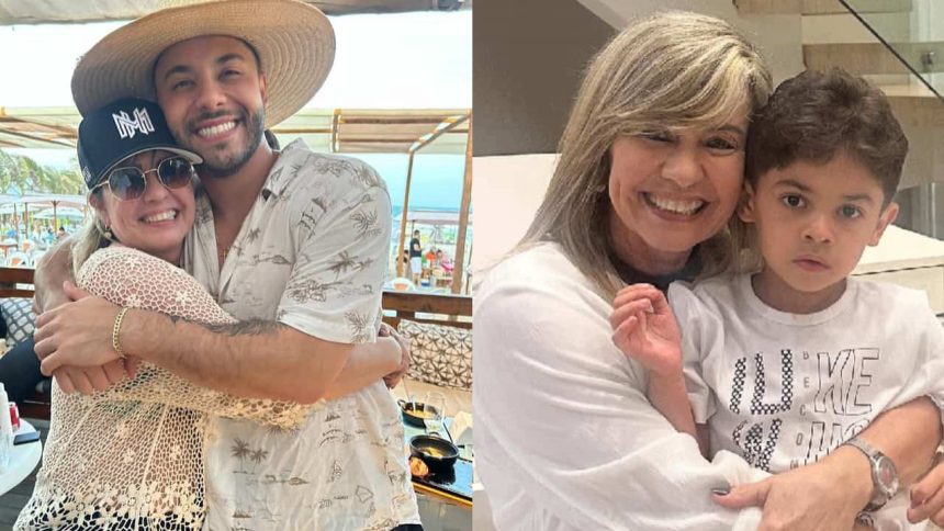 Zaida Huff com o filho, Murilo, e o neto, Leo - Reprodução/Instagram