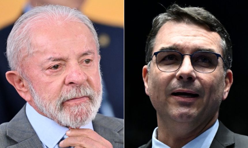 Lula e Flávio Bolsonaro