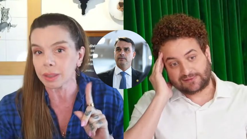 Penélope Nova, Flávio Bolsonaro e Felipe Reis (Foto: Youtube)